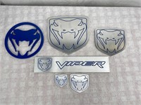 Lot: VIPER FANGS Aluminium Blue Powder Coat Signs