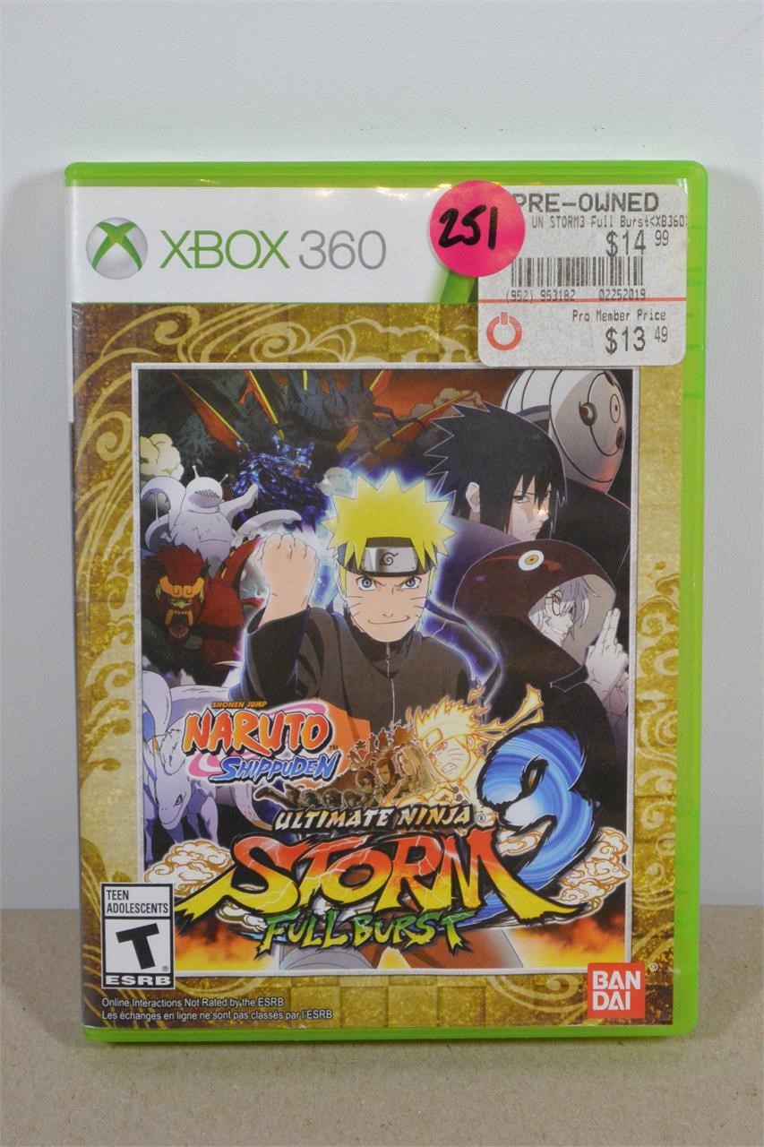 NARUTO ULTIMATE NINJA STORM 3 FULLBURST XBOX 360