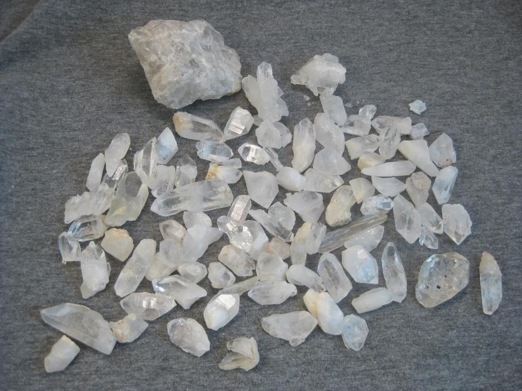 White Quartz Crystal Clusters & Pieces