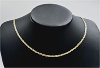 14K Yellow Gold Braided S Link Chain Necklace