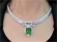 18.7ct Colombian Emerald 18Kt Gold Necklace