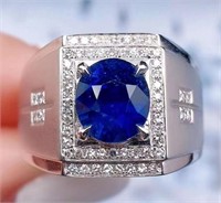 2.2ct Royal Blue Sapphire 18Kt Gold Ring