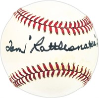 Tom "Rattlesnake" Baker Autographed Baseball