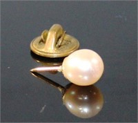 Pearl Lapel Pin 14K Gold Back