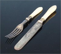 Mother Of Pearl Handled Knife And Fork