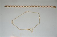 10K Gold 7 1/2" Bracelet & 14K Sz 9 1/2 Anklet