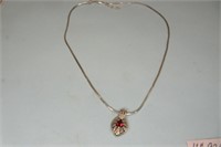 .925 Silver, 16" Necklace wth Pendant