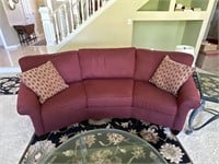 Flexsteel Red Cloth Couch and Pillows