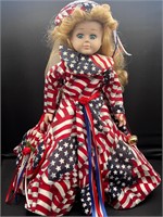 Patriotic angel porcelain doll