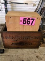 Winchester antique ammo storage box & wood box NO