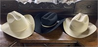 Three Vtg Cowboy Hats