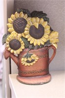 Vintage Cast Iron Sunflower Door Stopper