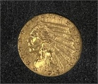 1914-D $2 1/2 Gold Indian - XF