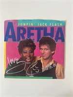 Aretha Franklin signed Jumpin Jack Flash 45 record