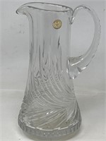 Lovely tall 24% lead Crystal pitcher/hand cut