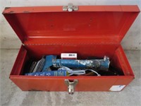 RED METAL TOOLBOX WITH CONTENT
