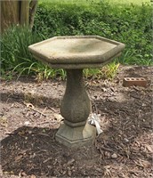 Outdoor Concrete Hexagonal Bird Bath