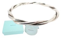 Tiffany Sterling Silver Twisted Bangle Bracelet