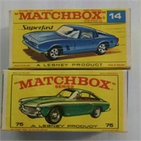 2 matchbox cars #75, #14 in original boxes