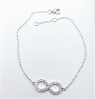 Sterling Silver Infinity Bracelet-New
