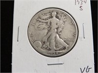 1934 S WALKING LIBERTY HALF DOLLAR 90%