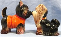 YORKSHIRE TERRIER DOGS KISSING SALT/PEPPER SHAKERS