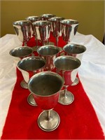 12pc Silver Plated Wine Goblets