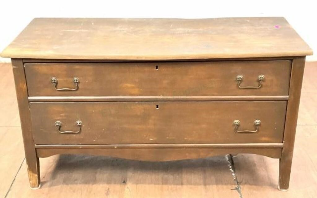 Antique Low Boy Wood 2-drawer Dresser