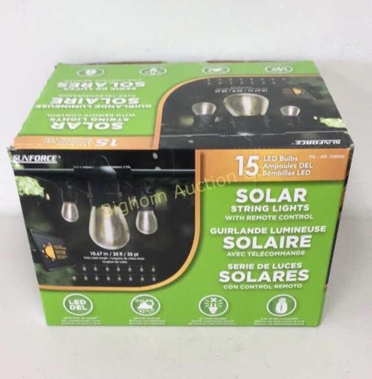 Sunforce Solar String Lights 15 LED Bulbs