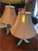 Set of 2 Deer Hoof Lamps