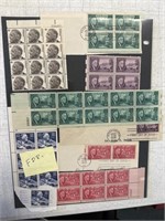 US Franklin Roosevelt Blocks of Stamps 1 Cents, 2