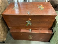 Vintage metal toy boxes