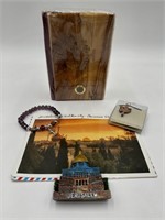Olive Wood Bible w/Bracelet, Necklace & Postcards