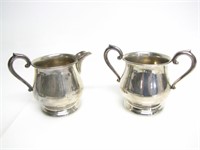 PRIESNER STERLING SUGAR BOWL & CREAMER