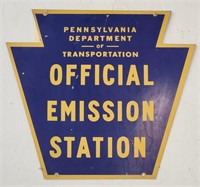 "Official Emission Station"Metal Double-Sided Sign