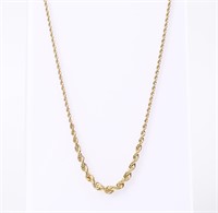 Jewelry 18kt Yellow Gold Rope Chain Necklace