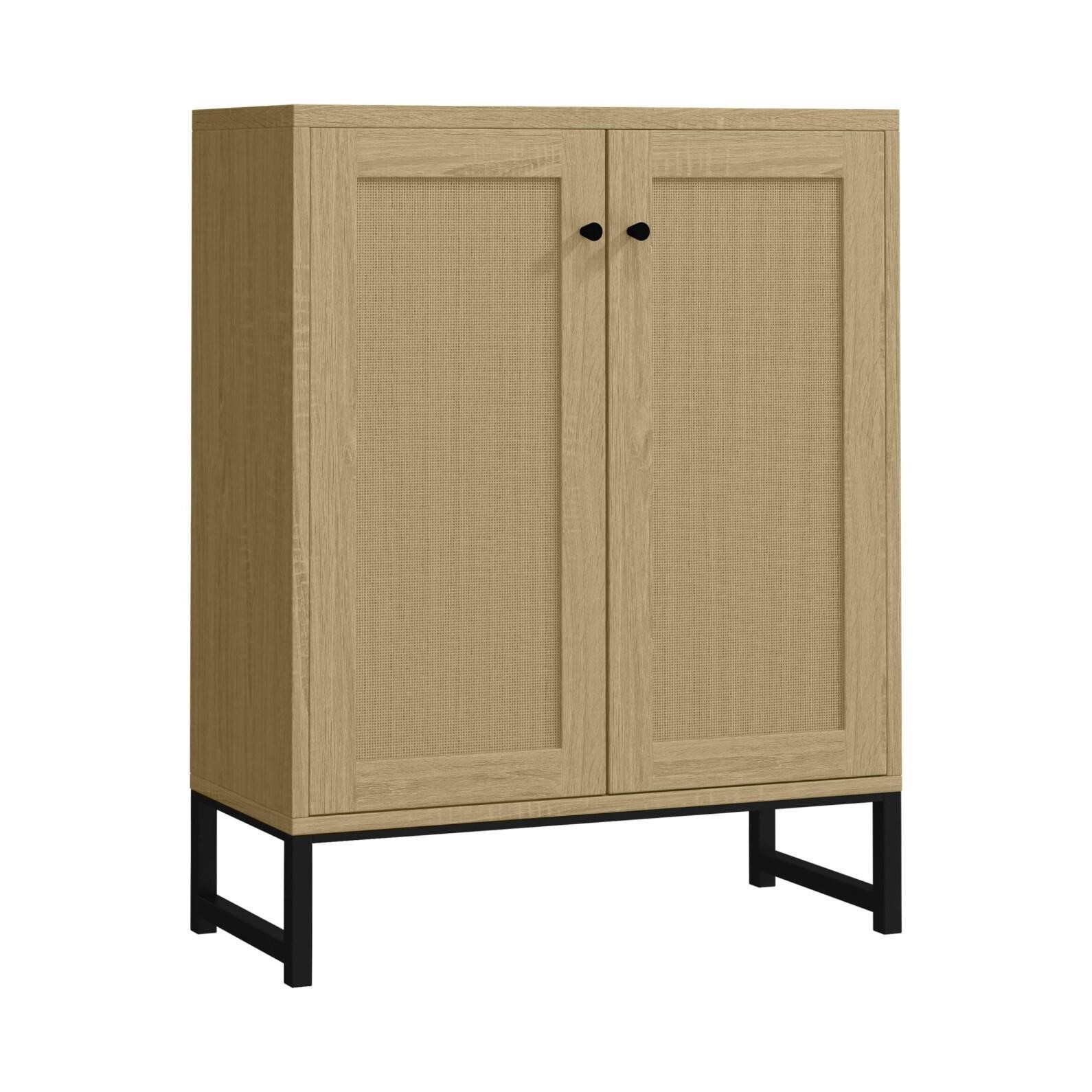 Panana Rattan Decorated 2 Doors Storage Cabinet Ac