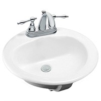 Glacier Bay Aragon Drop-in Bathroom Sink in White-