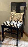 Wooden Black Upholstered Single Dining Chair