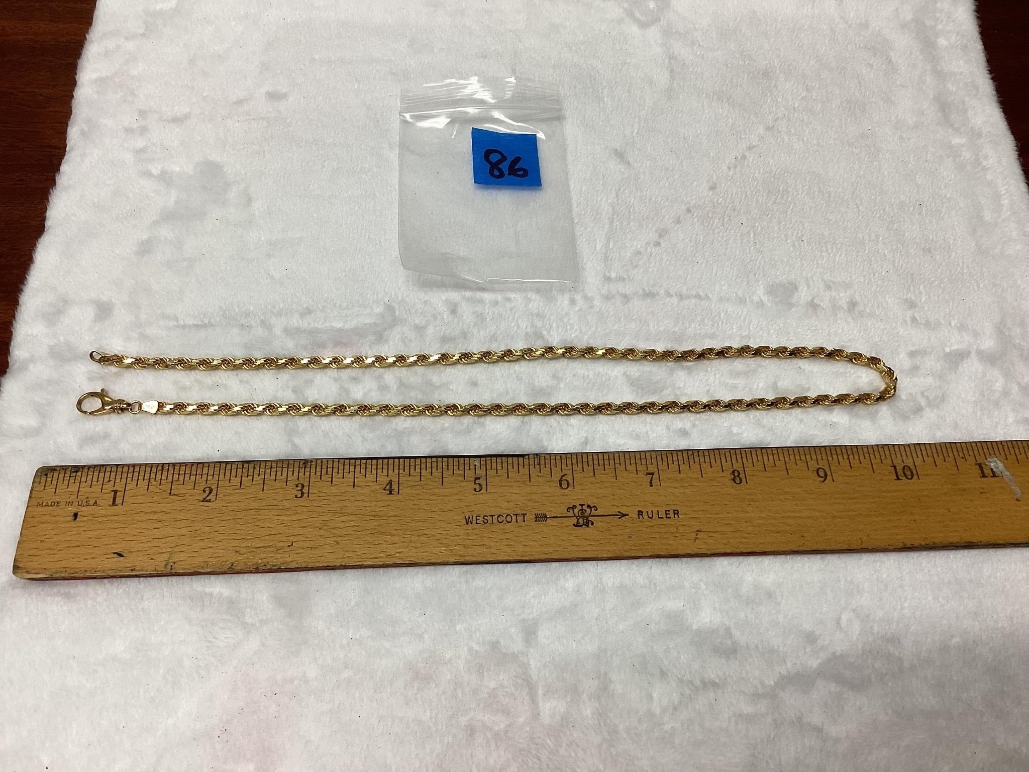 B&M 14kt Italian gold 20” necklace