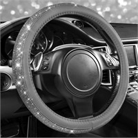 CAR PASS Bling Diamond Leather Steering Wheel Cove