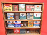 Vintage Miniature Shelf/ Tins