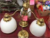 Brass ceiling Light fixture with 3 x 7 1/2" lamps