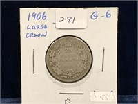 1906 Canadian Silver 25 Cent Piece  G6