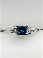 $2250 10K Enhanced Blue Diamond 2 White Diamonds R