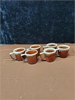 6 McCoy pottery cups