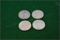 (4) 1921 Margan Silver Dollars