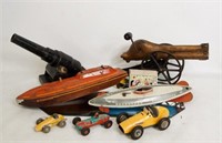 Collection of Vintage Toys, Cards and Cannons