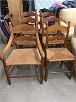 Rush Bottom Dining Room Seating Lot of 6 Chairs
