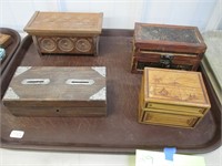 4 Assorted Wood Boxes